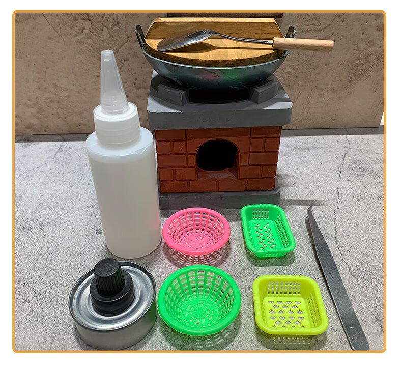 迷你厨房灶台儿童过家家玩具网红同款食玩微缩房子农家院全套真煮猫