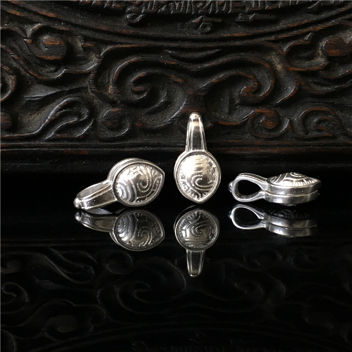 凌盛藏银黄铜佛珠卡子海螺鹿牙形卡子宝瓶格桑花佛手佛珠卡子七夕情人