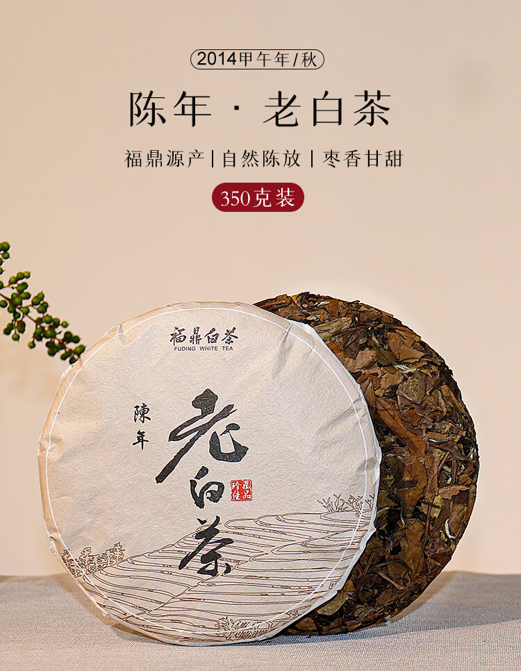 5折2014福鼎老白茶寿眉饼陈年老白茶高山寿眉正宗福建茶叶350克350g