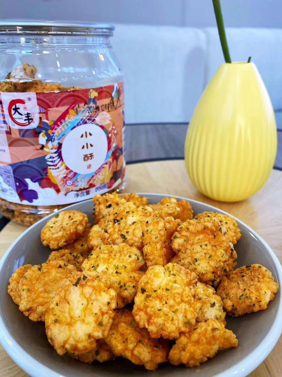 大丰小小酥200g罐装海苔味香酥脆酱油饼怀旧膨化网红零食休闲小吃小小