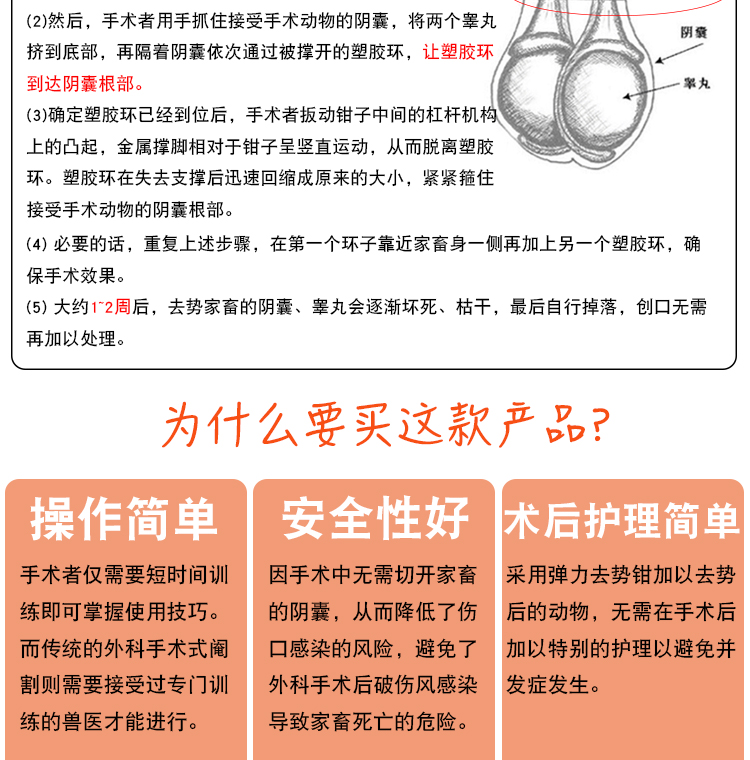 斷尾鉗羊用去勢圈羊羔斷尾圈獸用小豬仔豬斷尾器羊尾巴夾子去勢圈