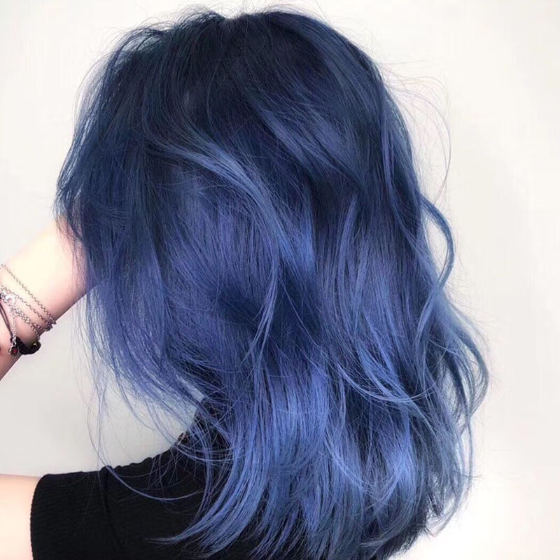 蓝色染发剂雾蓝色染膏宝石蓝染发膏可乐蓝2022流行色蓝自己染 宝石蓝