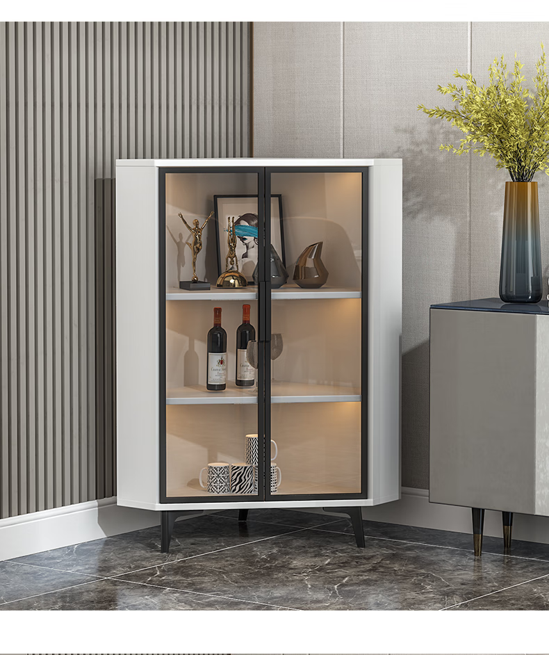 诗美帝(shimeidi) 轻奢转角柜墙角柜三角形置物架客厅沙发拐角柜酒柜