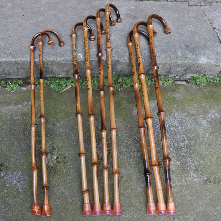 筇竹拐杖实用轻巧老年手杖纯手工竹制超轻登山杖送老人礼物筇杖细款85