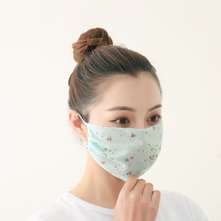 冰丝口罩女轻薄透气防晒透气雪纺口罩夏季薄款透气口罩防晒口罩双层可