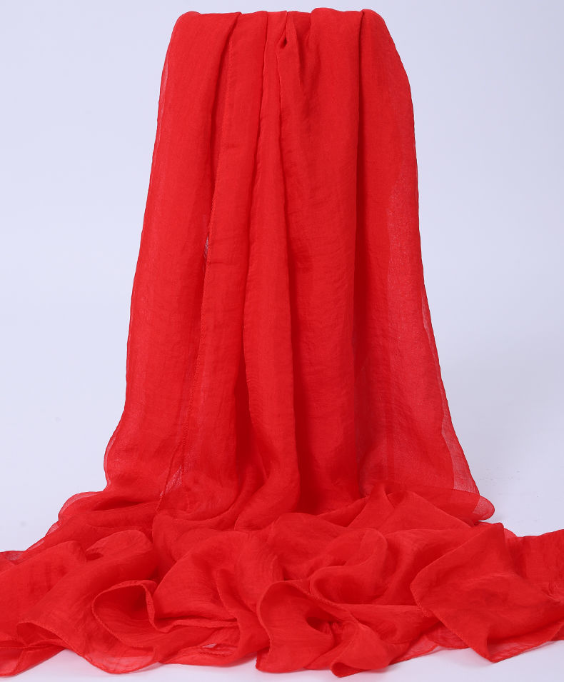 纱巾红色大红舞蹈表演大红色丝巾女围巾冬跳舞雪纺纱巾白色方巾披肩
