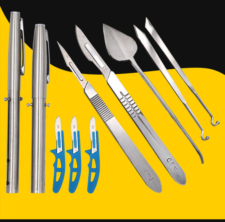 洁中舒不锈钢兽用手术刀套装美工刀刻刀手术刀片修脚刀阉割猪养殖设备