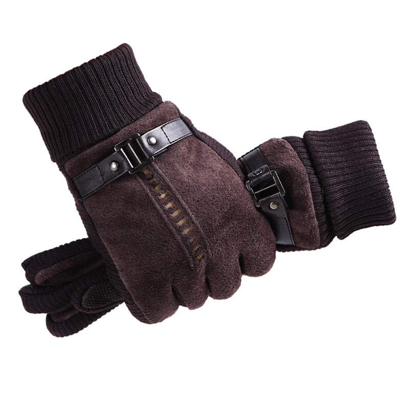 弗尼蒂罗猪皮手套男冬加绒加厚防寒保暖户外骑行摩托车防风触屏皮手套