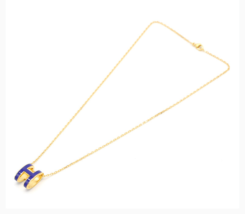 mhermes爱马仕pop项链h吊坠皇家蓝黄金色预售