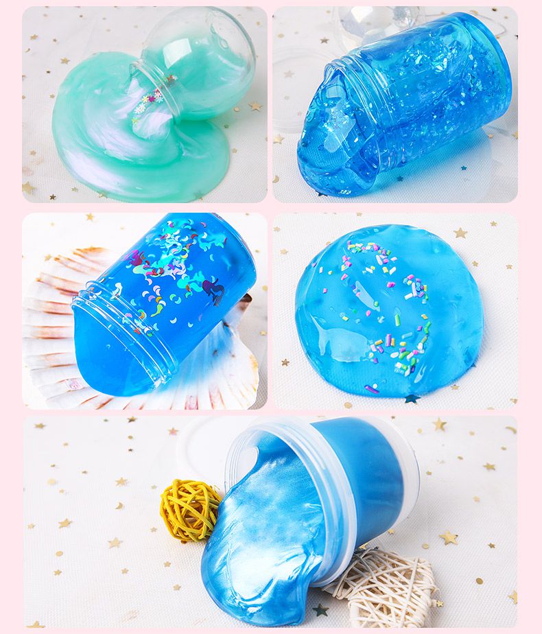 起泡胶超大气泡水晶解压泥假水安全儿童彩色套装盒 粉