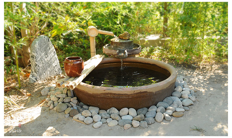 【可开票】农村陶缸大鱼缸流水景观组合庭院花园微景观生态水系荷花