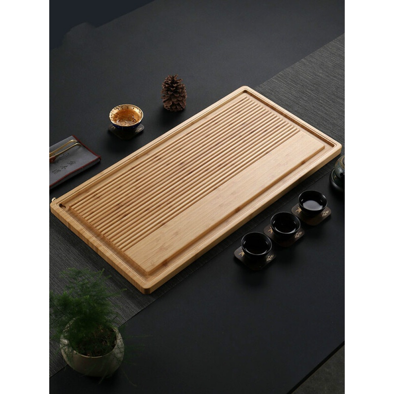 家用小茶台竹木日式干泡盘功夫茶具排水式茶盘小型中号流水双用竹茶盘