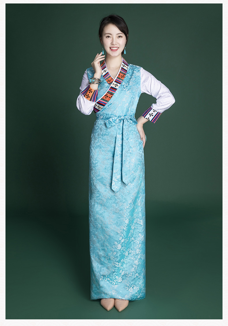 藏族服装女全套藏装女士新款藏式民族风博拉锅庄舞裙西藏拉萨旅拍氆氇