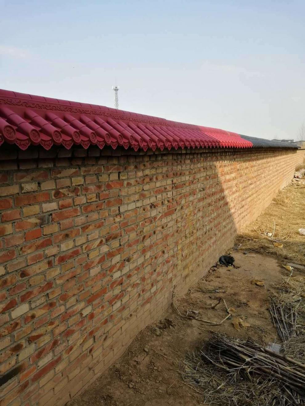 双面围墙瓦墙头瓦树脂塑料瓦外墙院墙压顶瓦压帽瓦片1米灰双面瓦1号