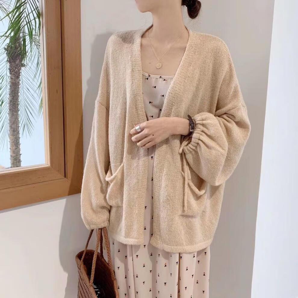 薄款针织开衫外搭开衫女针织衫外套女夏季薄款开衫宽松中长款外搭开衫