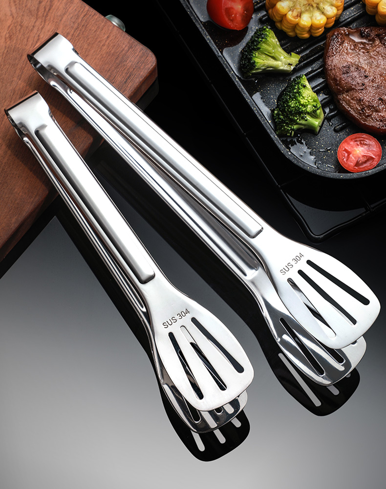 夹子不锈钢加厚牛排厨房家用食品烧烤肉夹菜煎专用夹防烫加厚304
