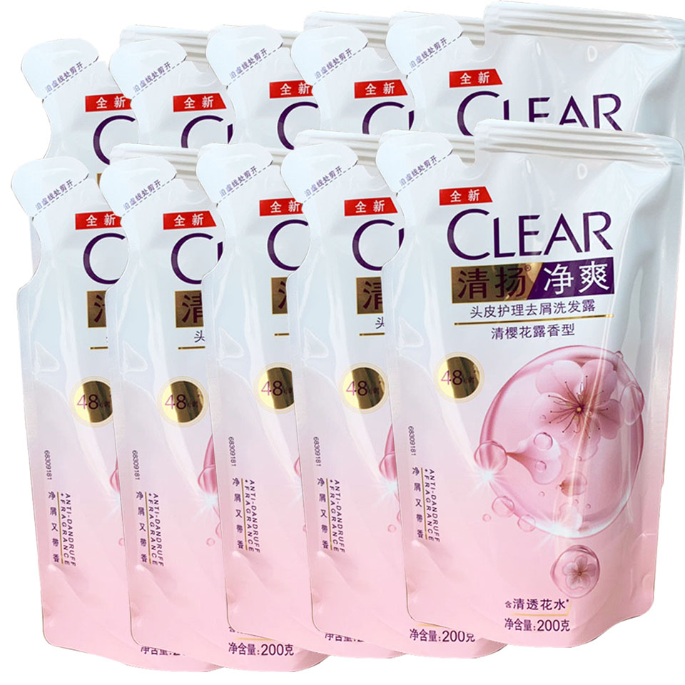 清扬洗发水女士袋装去屑止痒控油滋润清樱花露香型补充装清樱花露200g