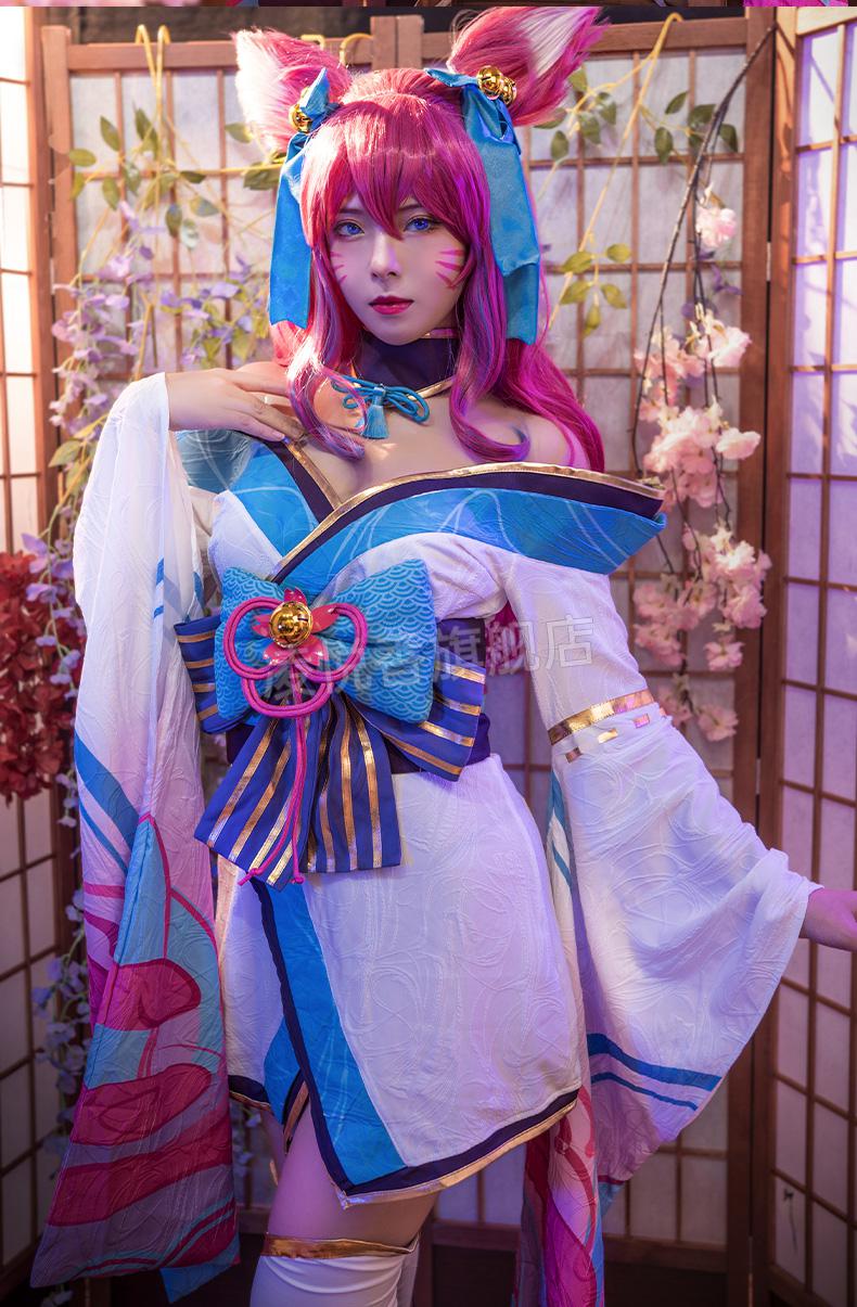 lol 阿狸 灵魂莲华cos服 九尾狐妖 cosplay服装女 阿狸cos服(全套) xl