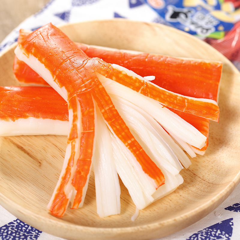 鲜蒸蟹柳手撕即食零食小吃蟹肉蟹棒休闲食品蟹肉条味棒终难忘香辣蟹柳