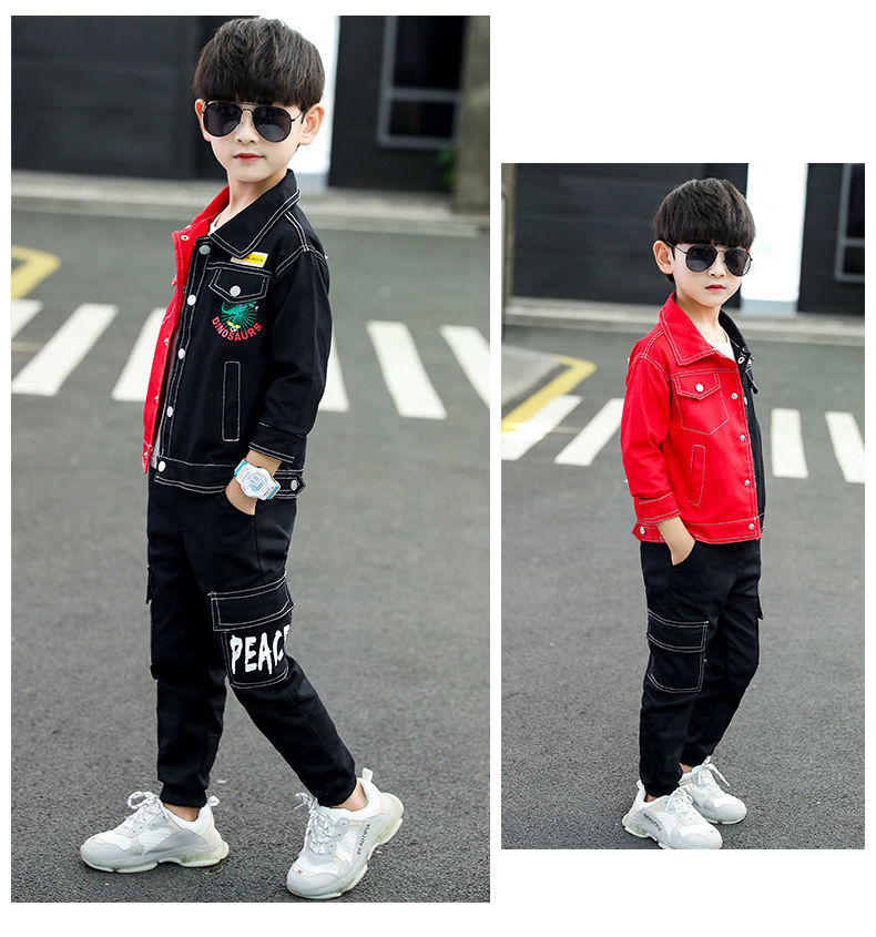 高品质童装春季套装童装男童春装套装2022新款中大童儿童春秋男孩恐龙