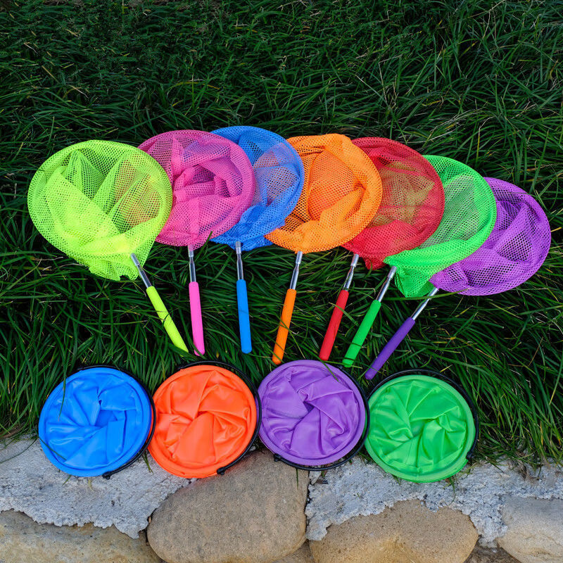 好质量郡格儿童捞鱼网可伸缩蜻蜓网兜捞兜彩色捕蝴蝶网捞捕鱼蝶虫网