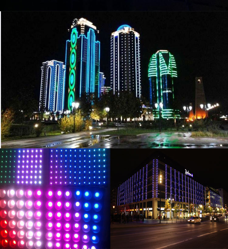 led点光源像素跑马灯10公分单色外控七彩户外防水外墙轮廓装饰灯wm5