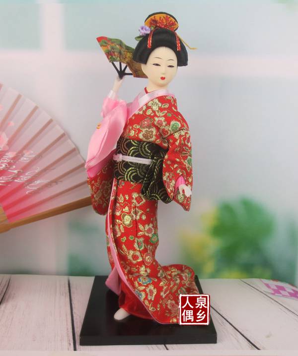 日本艺妓人偶日本艺妓人偶和服娃娃30cm高仕女绢人日式料理酒店装饰