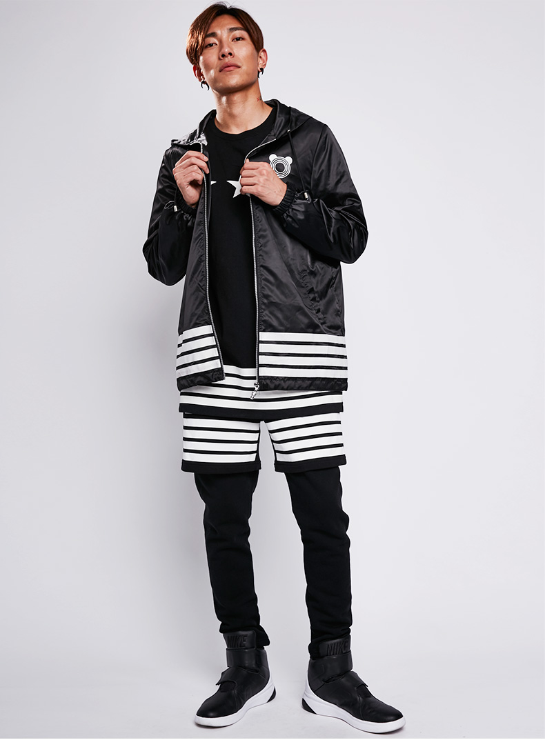 hipanda你好熊猫 外套男款夹克跑道熊头横条夹克设计潮牌街头潮牌