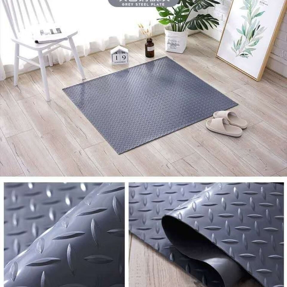 牛津熟胶防滑地垫进门入户脚垫定制裁剪pvc防滑防水仓库商用灰色16米