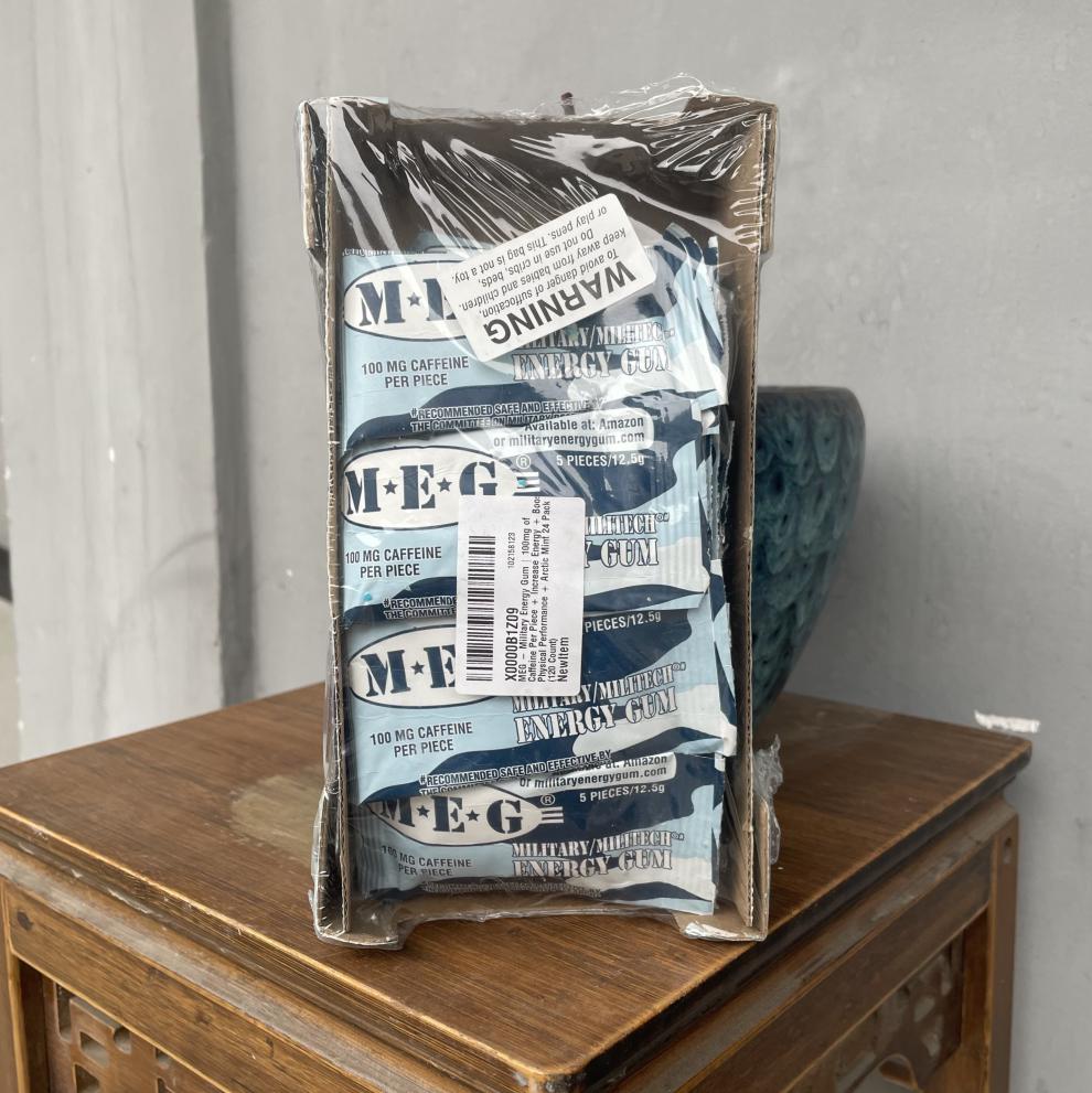 04 military energy meg 口香糖 军事 能量 咖啡因 薄荷味 3袋薄荷