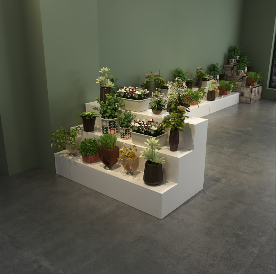 奥尤莱定制台阶型中岛柜展示柜梯形阶梯展示架鞋柜柜台展柜鲜花展台