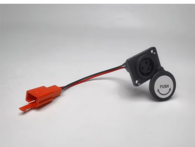 爱玛电动车原厂配件大全原装充电放电口锂电池小黑麦克风卡农接头 小