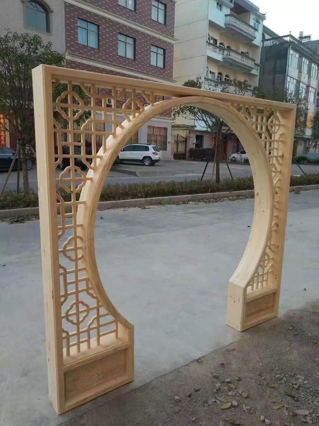 东阳木雕 仿古门窗实木花格 月亮门月洞门定做 实木花格隔断定做 卡汐