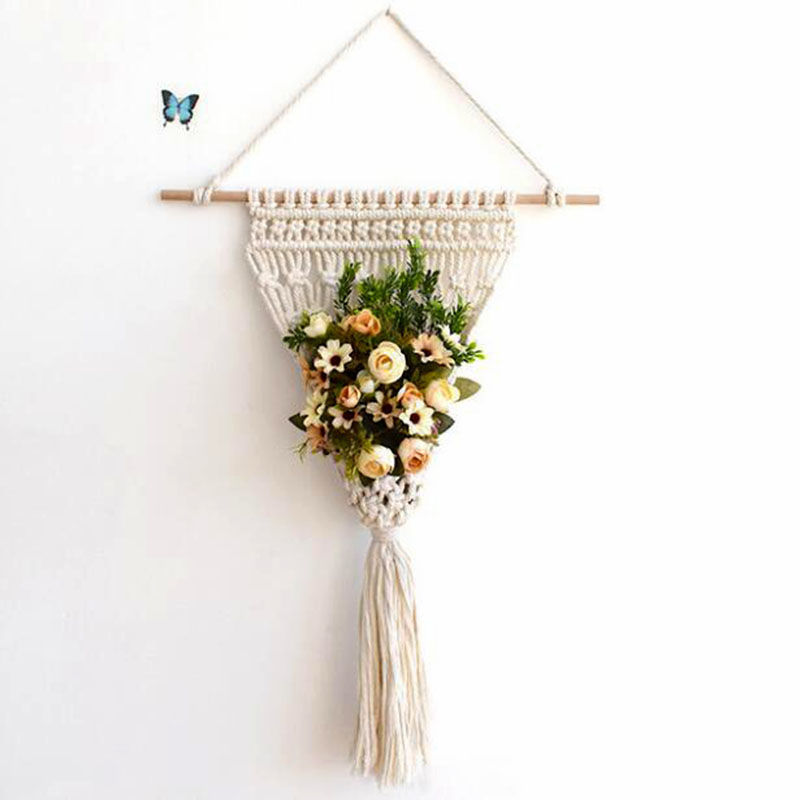 ins风北欧手工编织挂毯壁挂室内墙面背景装饰民宿墙饰居家布艺京闪