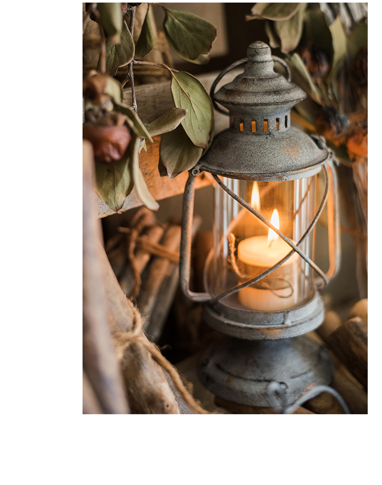 掬涵 欧式复古铁艺烛台风灯油灯小提灯装饰摆件花园杂货道具 怀旧风灯