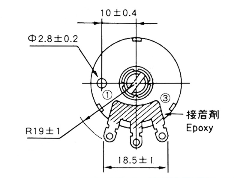 凯之讯rv24yn20s碳膜电位器1k10k2k20k5k50k单圈可调电阻带旋钮b20320