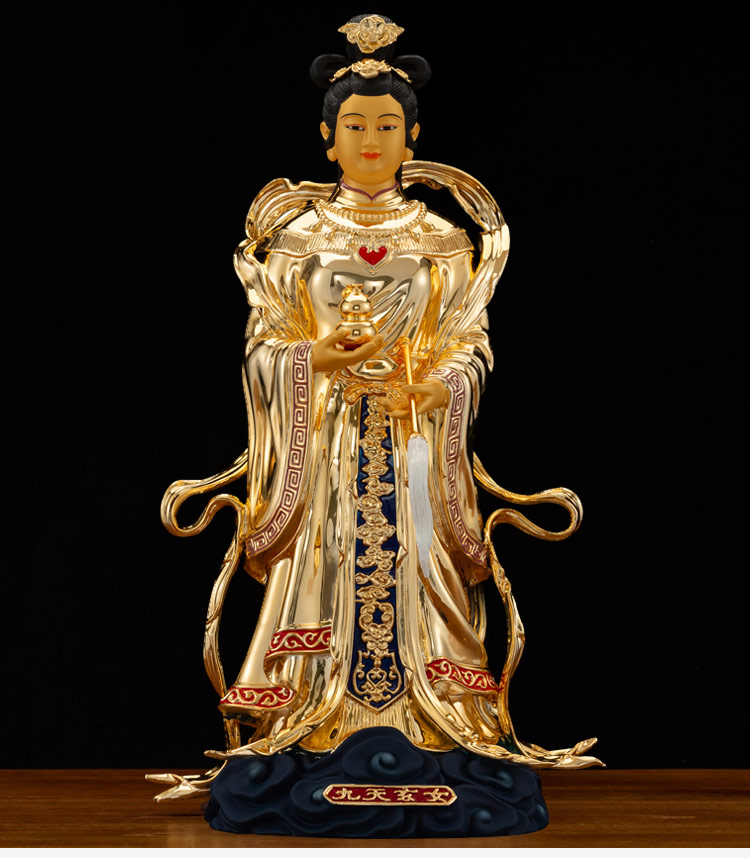 行天宫鎏金纯铜九天玄女九天玄女娘娘神像九天圣母无极元君道教神像九