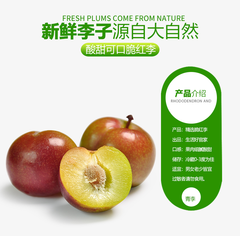 顺丰 四川脆红李新鲜现摘五月正宗清脆脱骨李子当季整箱水果青 5斤中