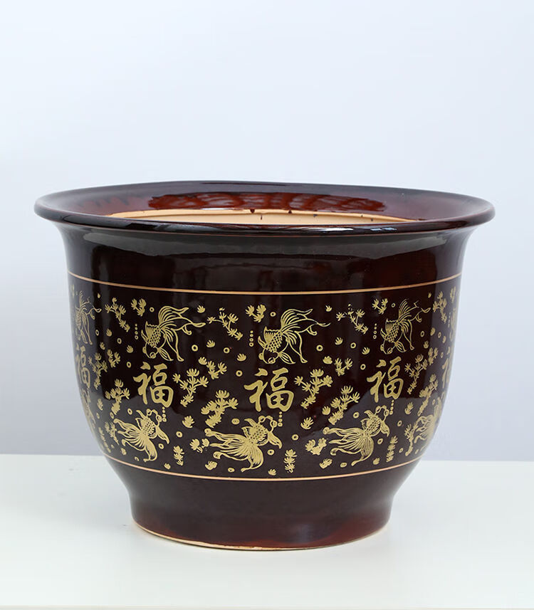 【花盆 新年上新】陶瓷花盆45厘米大口径落地庭院发财树果树七里香大