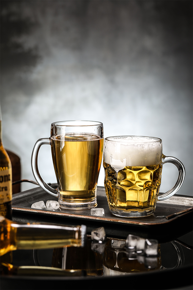 1000ml 英雄杯啤酒杯玻璃网红扎啤杯子大号带把手超大容量1000ml酒吧