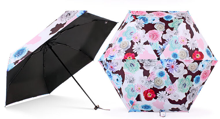 掌心伞太阳伞 宏达太阳伞迷你伞超轻便携小巧五折晴雨两用口袋伞女无