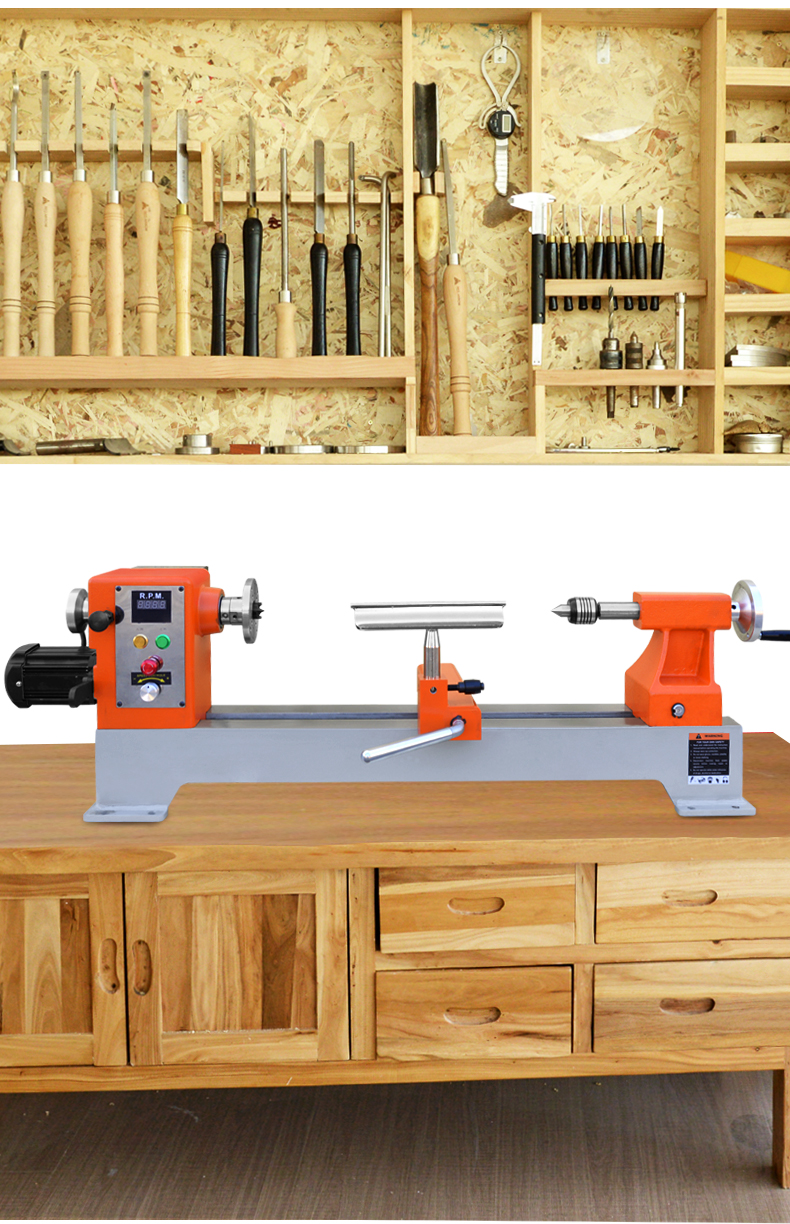 花行带支架木工车床大功率木旋机大型台式架式重型车床木工加工多功能