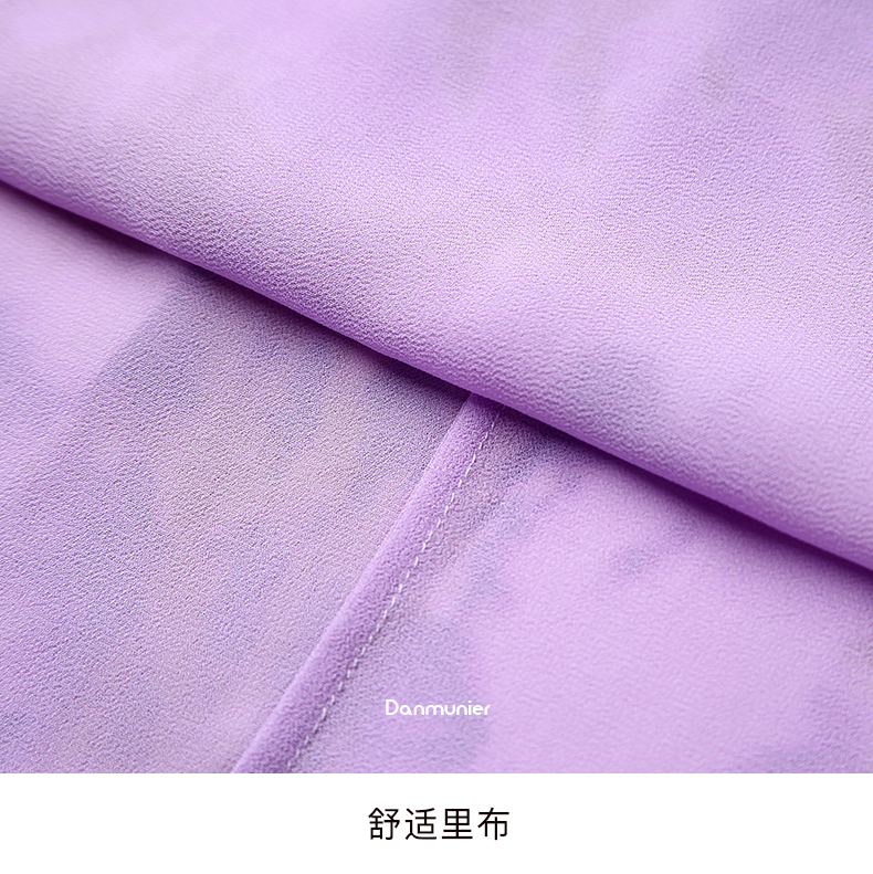 丹慕妮尔紫色雪纺碎花吊带裙套装女2021新款夏季时尚西装裙两件套紫色