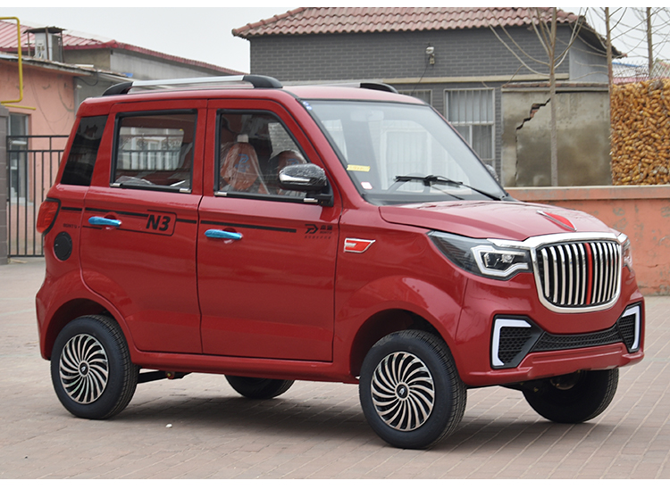 英诺普新款红旗新能源电动四轮车家用油电两用电瓶轿车代步车铁壳轿车