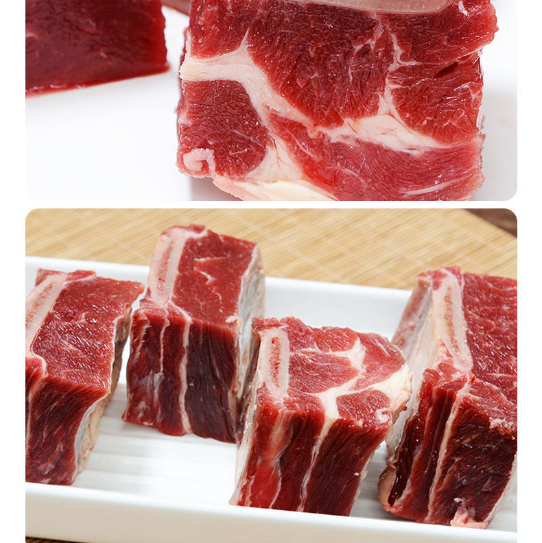 黄牛排新鲜冷冻现宰清真牛骨头带肉牛排骨牛肋条牛肋排骨香妮曼特牛肋