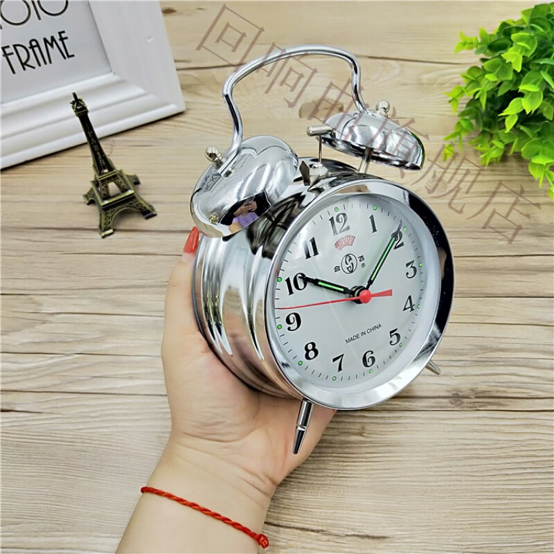 机械闹钟上发条发条闹钟机械闹钟老式上发条手动上弦上劲金属纯铜机芯