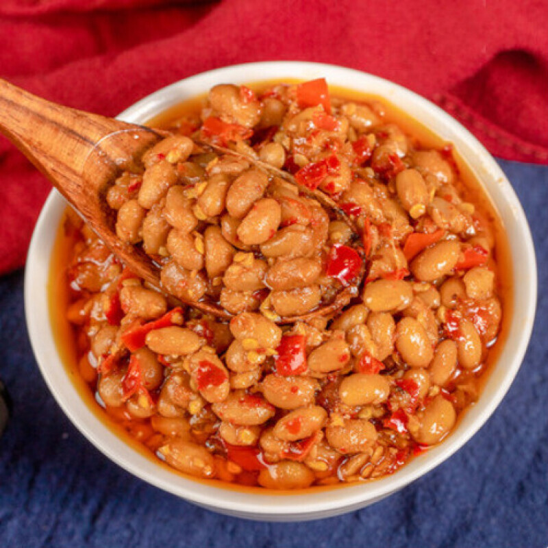 湖南特产香辣腊八豆酱豆子豆瓣黄豆酱2瓶装