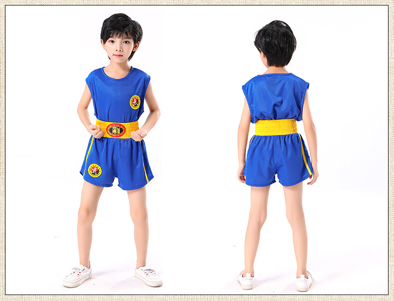 儿童散打武术格斗短袖套装男女泰拳自由搏击练武拳击透气训练服装