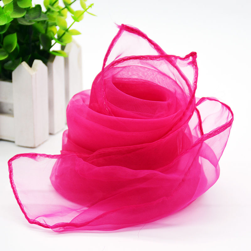 屿汐红丝巾 演出奥尔夫音乐红纱巾儿童早教幼儿园舞蹈防风沙小方丝巾