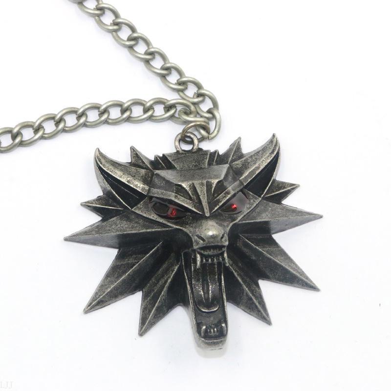 猎魔人徽章 巫师3狂猎项链 吊坠 猎魔人项链 昆特牌3金属立体狼头团购